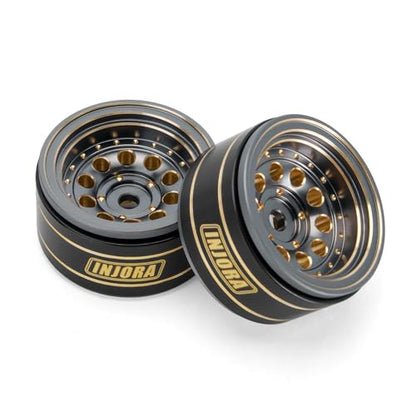 INJORA 1.0 Beadlock Wheel Rims for 1/24 1/18 RC Crawler, 39g (Grey) - color: Grey