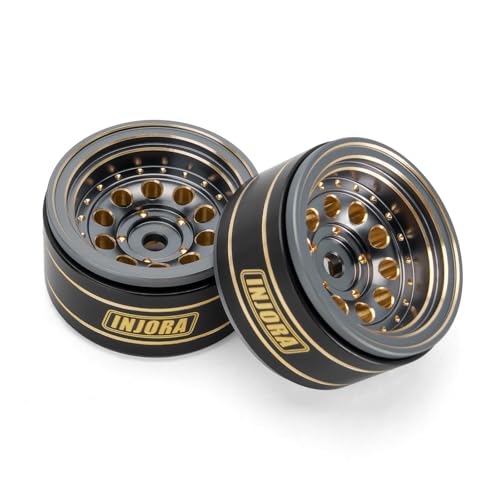INJORA 1.0 Beadlock Wheel Rims for 1/24 1/18 RC Crawler, 39g (Grey) - color: Grey