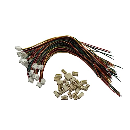 20Pairs Micro JST GH 4Pin 1.25mm Male Female Connector, GH1.25 Terminal Connector Wire Cable 15cm 28AWG - size: 4Pin
