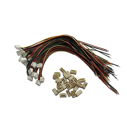20Pairs Micro JST GH 4Pin 1.25mm Male Female Connector, GH1.25 Terminal Connector Wire Cable 15cm 28AWG - size: 4Pin