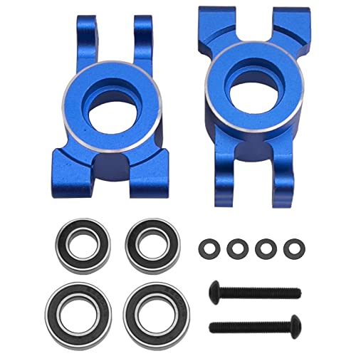 Alloy Rear Stub Axle Carriers Hub w/Ball Bearings # 9552 Compatible with Traxxas 1/8 Sledge 4WD 95076-4 RC Monster Truck Upgarde Parts (Blue) - color: Blue