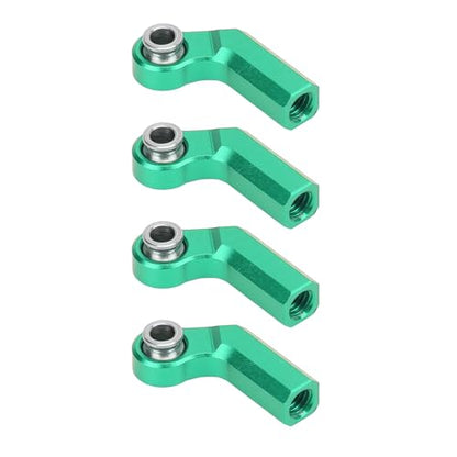 4PCS RC Link Rod Ends M4 Curved CW Alloy 7mm Ball Head Set Steering Upgrade Replacement Parts for 1/10 Scale Model Cars with Clockwise Thread Design Enhanced Performance (Green) - color: Green