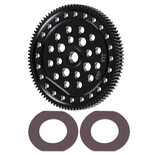 Steel 48P 93T Spur Gear for ECX 2WD Ruckus Axe Brutus Circuit AMP | MT AMP DB AMP Crush K&N Torment Horizon 1/10 RC Car Upgrades Part - size: 93T