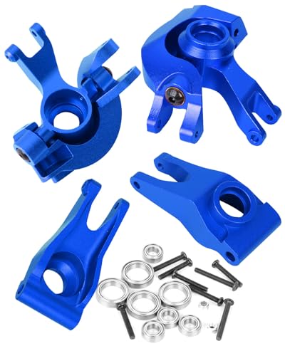 Upgrades Part for 1/10 Senton/Granite/BigRock/Vorteks 3S Blx MEGA550 4X4,Aluminum Front Steering Block Knuckles C-Hubs Caster Blocks Rear Hubs Hops Up,AR330442 AR330467 AR330469,Navy Blue - color: Upgrades (Navy Blue)