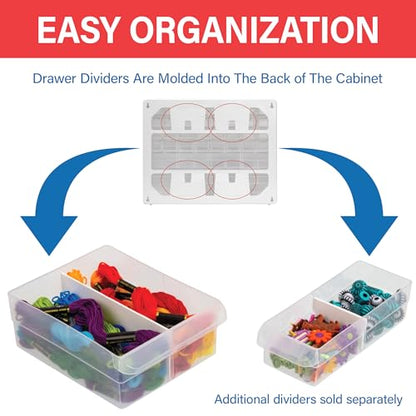 Akro-Mils 44-Drawer Plastic Storage Cabinet, 20"W x 6"D x 16"H, White - color: White, size: 44 Drawer, style: 1 Pack