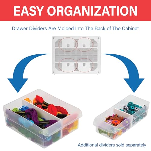 Akro-Mils 44-Drawer Plastic Storage Cabinet, 20"W x 6"D x 16"H, White - color: White, size: 44 Drawer, style: 1 Pack