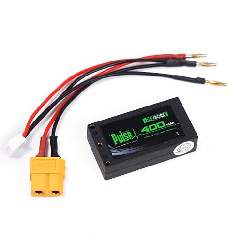 Helidirect Pulse 400mah 2S 7.6V 60C LiHV Hardcase Battery with XT-60 Plug Used for Mini Z, XBility 1, Drift, Micro B, Micro, Hobbyplus 1/24 Racing & Drift - Remote Control Car, RC Car Battery