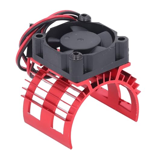 Generic RC Motor Cooling Fan with Aluminum Alloy Heatsink for 540 550 3650 3660 3665 Brushed Brushless Motors Compatible with SCX10 90046 AXI03007 Gen8 VS4-10 (Red) - color: Red