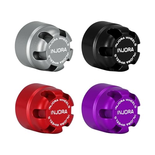 INJORA M2.5 Wheel Lock Nuts with Aluminum Cap for 1/18 RC Crawlers Upgrade(Gray) - color: Gray