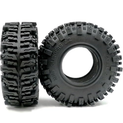 2pcs RC 2.2 Mud Slingers Tires Soft Sticky Crawler Tyres Tall 124mm / 4.88inch for 1/10 Axial SCX10 Wraith Yeti/Traxxas TRX4 AMG 6x6 / redcat Everest 10 Upgrades