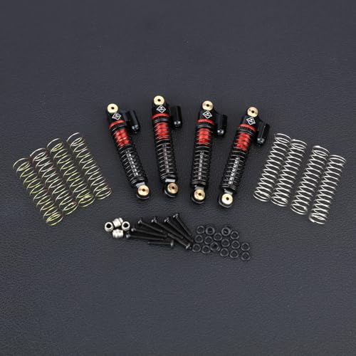 FCX24 Shocks 47MM Oil-Filled Shocks Absorber With Springs | Long Travel Shocks For FMS FCX24 FCX18 Upgrades 1/24 1/18 RC Crawler - color: Black