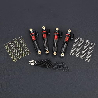 FCX24 Shocks 47MM Oil-Filled Shocks Absorber With Springs | Long Travel Shocks For FMS FCX24 FCX18 Upgrades 1/24 1/18 RC Crawler - color: Black