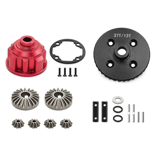 RC Car Toys For Traxxas For Maxx For Slash For UDR For WideMaxx 1/10 1/8 Full Set Front Rear Center Metal Differential 37T 13T Steel Gear(Rear red) - color: Rear red
