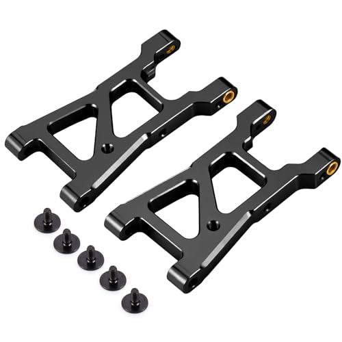RC Aluminum Alloy Front & Rear Lower Suspension Arms Set Compatible with Tamiya XV01 1/10 RC Drift Car Upgrade Replace Parts, High-Precision XV01 Lower Swing Arms Set (Black) - color: Black