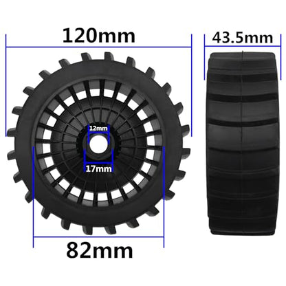 4PCS RC 1/8 Paddle Buggy Tires 17mm Hex Wheels Compatible with Arrma Typhon Traxxas Losi HPI Redcat Snow Sand Desert Tires 1/8 Off Road Buggy