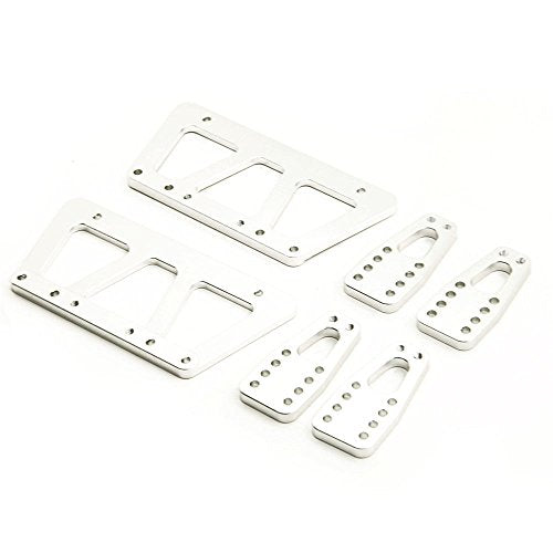 Alloy Chassis Lift Plate Set Kit For 1/10 RC Axial SCX10 Model Car (Silver) - color: silver