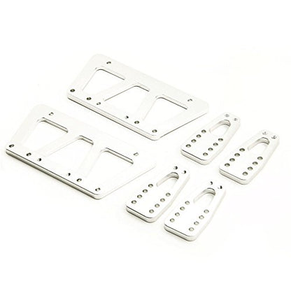 Alloy Chassis Lift Plate Set Kit For 1/10 RC Axial SCX10 Model Car (Silver) - color: silver