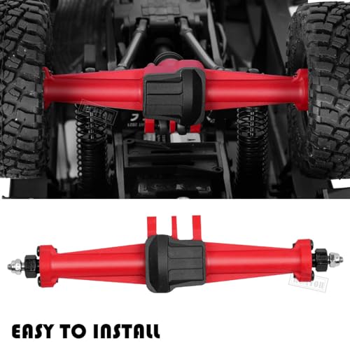 Axles Front Rear Axle w/Steering Servo Mount Upgrades Part for 1/18 TRX4M,Complete Axles Front Rear Axle,Red - color: Red - Portal Axles