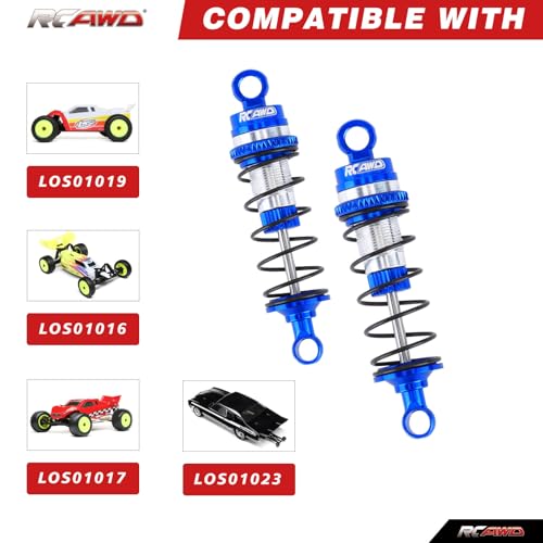 RCAWD Alloy Front Rear Shock for Losi 1/16 Mini-B 1/18 Mini-T Shocks Series Upgrades Part Blue - color: Blue