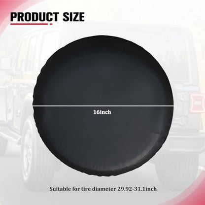Car Spare Tire Cover, 16 Inch Leather Waterproof Dust-Proof Vehicle Spare Wheel Protector, Automotive Tough Tire Protection Cover, Universal for SUV Automobile Truck - size: 16"