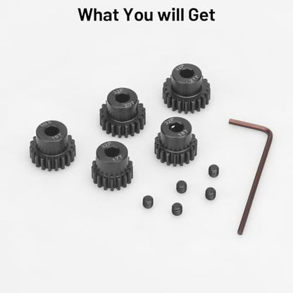 32P 5mm Pinion Motor Gear Sets, daitoku 5PCS RC Pinion Gears 17T 18T 19T 20T 21T for HPI Kyosho Losi Axial Tamiya 1/8 1/10 RC Car - size: 32P 17T 18T 19T 20T 21T