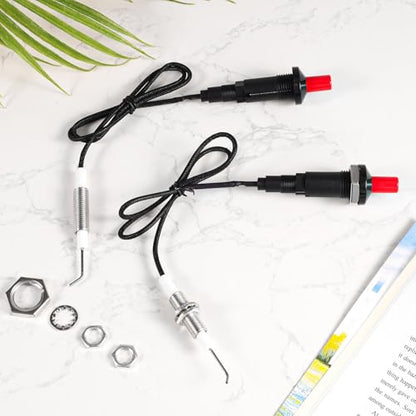 1pcs Piezo Igniter with Spark Ignition, Grill Igniter Replacement | Metal Propane Push Button Threaded Electrode for Gas Fireplace Oven Heater BBQ Torch Kitchen Outdoor Practical Accessories