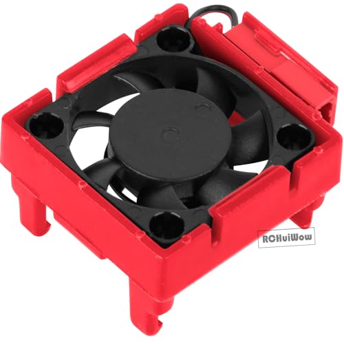 RC VXL-3s ESC Cooling Fan Heat Sink w/Dual Fan Heat Sink Upgrades Part for 1/10 Slash Rustler Stampede 4x4 VXL 4WD,High Velocity Fan Heatsink Hops Up,Red - color: Red(1set)