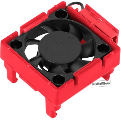 RC VXL-3s ESC Cooling Fan Heat Sink w/Dual Fan Heat Sink Upgrades Part for 1/10 Slash Rustler Stampede 4x4 VXL 4WD,High Velocity Fan Heatsink Hops Up,Red - color: Red(1set)