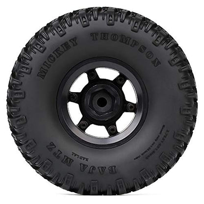 4PCS 1.55inch RC Tires Plastic Beadlock Rims RC Wheel Set Compatible with 1:10 RC Crawler Axial AX90069 D90 TF2 Tamiya CC01 LC70 MST JIMNY(Black) - color: 95mm-black