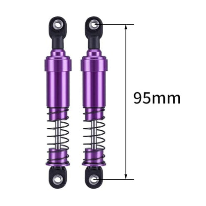 75mm-115mm Big Bore Shocks, RC Crawler Shocks for 1/10 RC Crawler LCG Chassis Gspeed V3 Element Enduro SCX10 TRX4 Gamde R1 Comp Builds DIY (purple 95mm 2pcs) - color: purple 95mm 2pcs