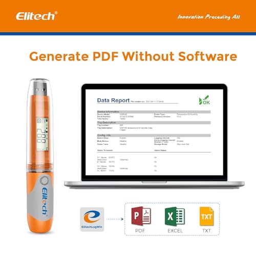 Elitech RC-51 Digital Temperature Data Logger USB Reusable 32000 Points - size: Temperature Sensor