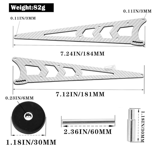 RC Carbon Adjustable Wheelie Bar Kit Tail Wheel Head up Wheel Upgrades Part for 1/10 Slash,Rustler,Bandit,Stampede VXL 2WD,Carbon Adjustable Wheelie Bar w/Mount Hops Up,Titanium - color: Titanium（upgrades Part）