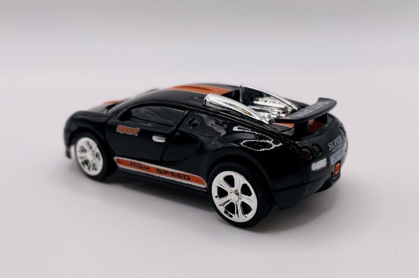 Mini RC 1:58 Scale Small Pocket Portable Micro Racing Car Can Miniature Coke Can Upgraded 2.4G Wireless Radio Remote Control for Multi-Users (Qty. 1 = 1 Can) (Bugatti) - color: Bugatti