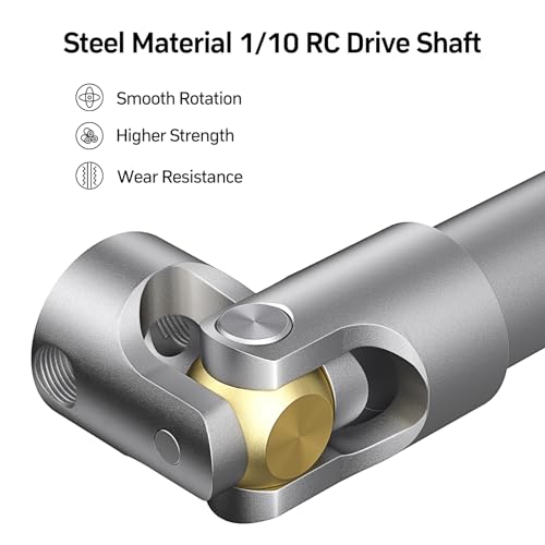2PCS Adjustable CVD Shaft Fit TRX4 SCX Series RC Crawler Replacement Parts | Compatible with Axial SCX10, SCX24, Traxxas TRX4, Redcat Gen8 1/10 & 1/24 RC crawlers, Hardened steel D-hole center shafts