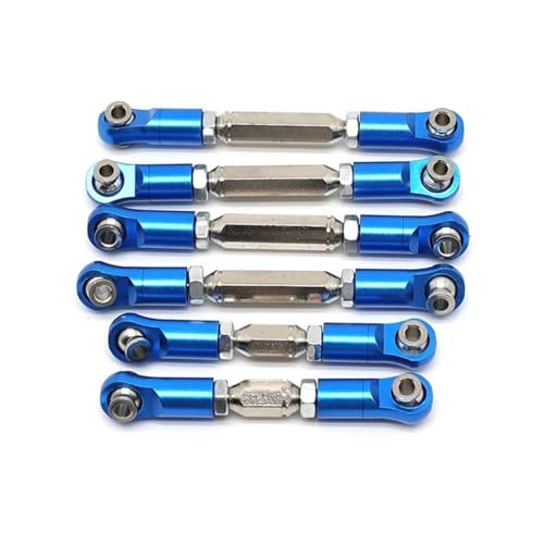 RC Car Rod Linkage Compatible with Arrma for Senton for Granite 4X4 1/10 RC Crawler Parts Metal Adjustable Tie Rods Turnbuckles Toe Links Linkage Set(Blue) - color: Blue