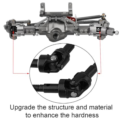 New Enhanced Hard Steel Front Rear Axle Shaft CVD for Axial SCX10 RC Crawler Heavy Duty Metal Upgrade Replacement Parts (Front 1)