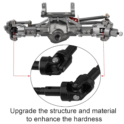 Aluminum Front Rear Complete Axle Set with Enhanced Axle Shaft for Axial SCX10 RC4WD D90 1/10 RC Crawler Upgrade Parts (Titanium Front+Rear) - color: Titanium Front+rear
