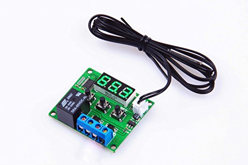 Digital Temperature Controller Module -58℉ to +257 ℉ Temperature Control Switch NTC Waterproof Sensor Probe - Green LED Display Suitable for kinds of temperature control system (5V) - size: 5 Volt
