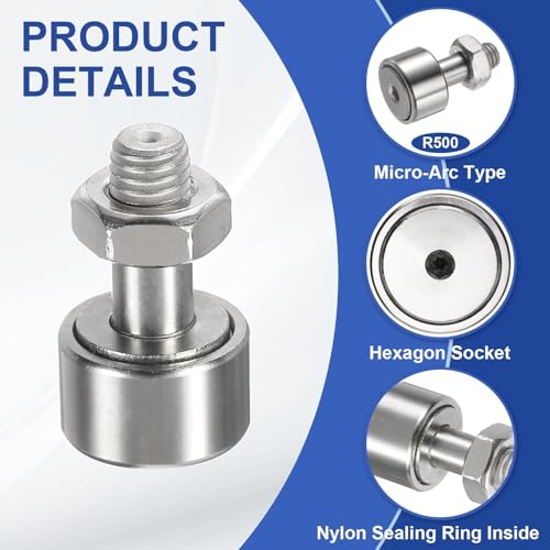 1Pcs CF8 Stainless Steel Cam Follower Needle Roller Bearing KR19 Miniature Cam Followers CF8 8x19x32.2mm - size: CF8/KR19—M8x19x32.2