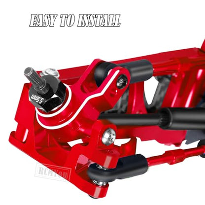 RC Upgrades Part for 1/10 Slash 4x4/Slash 4x4 VXL,Alloy Caster Block,Steering Blocks,Rear Stub Axle Carriers w/4pcs Wheel Hex & Bearings,Red - color: Red - Upgrades Part