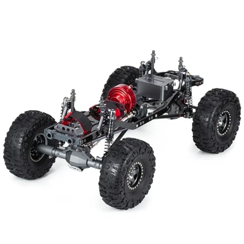 for Scx10 1/10 Skid Plate for Chassis with Carbon Fiber Rails Aluminum Brace Receiver Box Adjustable Shock Mount Battery Tray RC Crawler RC Car Parts(Black) - color: Black