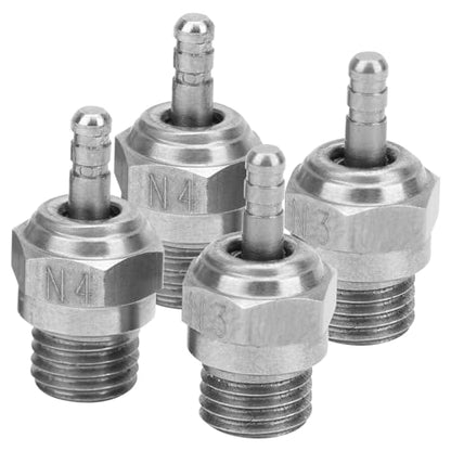 4 PCS Glow Plug, RC Glow Plug, N3 N4 Spark Medium Hot Nitro Engine Parts Compatible with TraxxasKyoshoHSP HPI Redcat 1/8 1/10 RC Nitro Engines Car Truck Buggy
