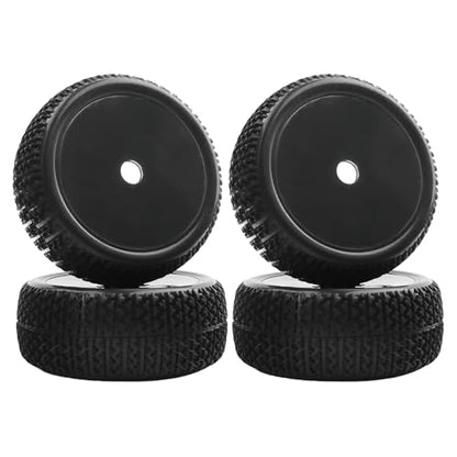 4 Pieces OD 4.4" 1/8 Scale RC Buggy Wheels & Rubber Tires 17mm Hex Rims Compatible with Arrma Typhon 3S 6S Kyosho Losi 8IGHT Traxxas Redcat HSP HPI 1/8 Scale Hobby Off Road Car Buggy (Black)