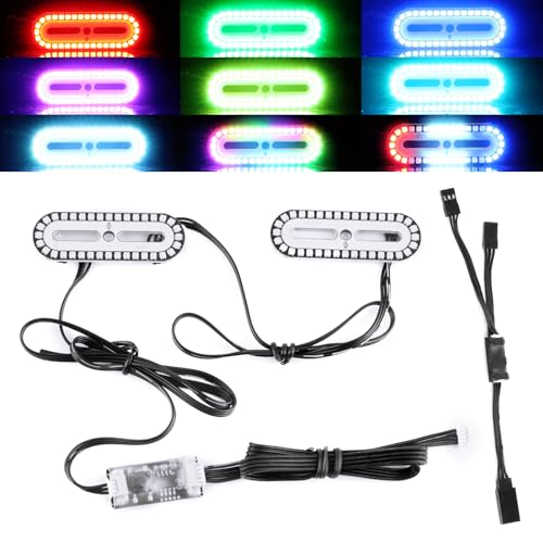 GLOBACT RC LED Light Kit for RC Car Universal Parts, 36 LEDs | Fits Roof Lamp Headlight Tail Light Bumper Light Police Lights, 2 Control Modes, Rich Lighting