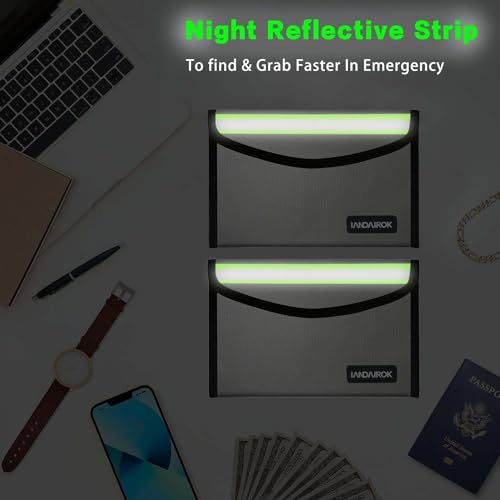 5"x8" Silver Small Fireproof Bag Money Bag Home Office Travel Safe Storage Pouch for Document Cash Valuables Jewelry Mobile power supply Power bank Lipo Battery (20 * 13cm) - size: 20*13cm Silver