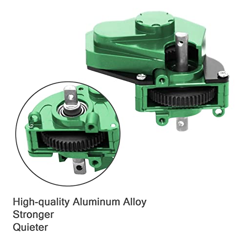 Complete Transmission Gearbox with Steel 0.3 Mod Transmission Gear and Metal Motor Mount for Axial SCX24 Deadbolt C10 JLU Gladiator Bronco 1/24 RC Crawler Car Upgrade (Green) - color: Green