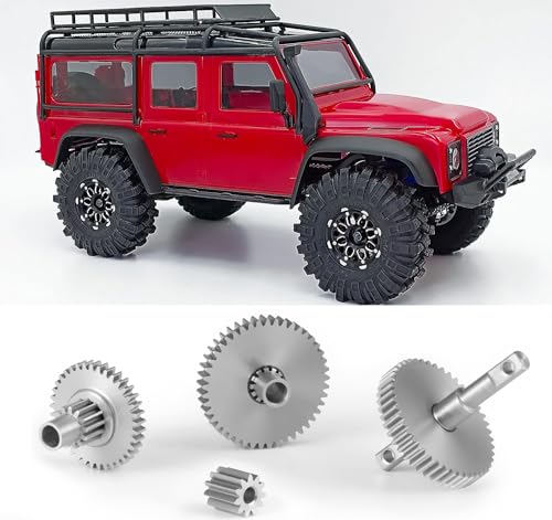 MOHERO Stainless Steel 40.3:1 Low Range Transmission Gear Pinion Set for Tra-xxas 1/18 TRX4M Bronco Defender RC Crawler Car - color: 40.3:1