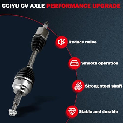 CCIYU Front Left CV Axle Drive Shafts for Jeep Grand Cherok- 2011-2022 | CV Axle Shaft Assembly for Dodge Durang- 2011-2024 66-3732 - size: 17-5786