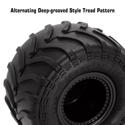 INJORA 70 * 38mm Monster Truck Wheel Tires for 1/18 1/24 RC Crawler (Black) - color: Black