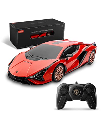 BEZGAR 1:24 Lamborghini Remote Control Car Licensed Lamborghini Sián FKP37 | Official Lambo Replica, 2.4GHz Interference-Free Control, Ideal Toy for Boys 6-8, 8-12 & Adults, Hobby Collectible Model（Red） - color: Lambo-1:24 Lambo Sian(red)